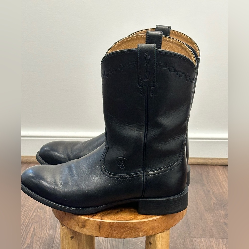 ARIAT Men's Black Western Leather Cowboy Black Boots Size 9.5EE - Picture 6 of 15